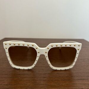 Celine Ivory Sunglasses with Gold Accents